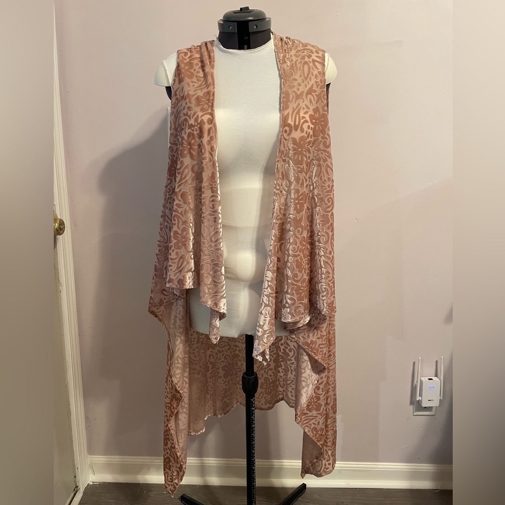 Anthropologie Pink Velvet Vest
